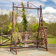 Zaer Ltd International "Tserovani" Iron Swing Bench in Antique Bronze ZR820302-BZ View 2