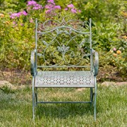 Zaer Ltd International "Gaia" Iron Garden Armchair in Verdi Green ZR180493-VG View 2