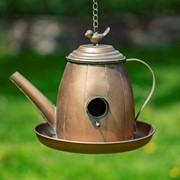 Zaer Ltd International Pre-Order: Set of 6 Assorted Style Antique Copper Finish Teapot Birdhouses ZR170773-CPS View 2