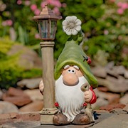 Zaer Ltd. International Set of 2 Spring Garden Gnomes with Solar Lanterns "Shortstack & Dinkle" ZR200366-SET View 2