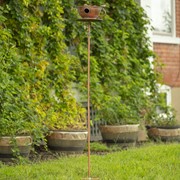Zaer Ltd. International 63" Tall Tea Cup Birdhouse Garden Stake in Antique Copper LS213027 View 2