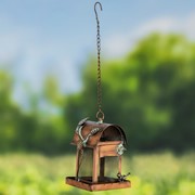 Zaer Ltd. International Hanging Iron Bird Feeder with Antique Copper Finish "Prairie" LS213032 View 2