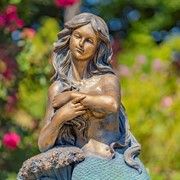 Zaer Ltd International 34" Tall Mermaid Sitting on Rock Garden Statue in Antique Bronze "Dezlynn" ZR340934-BZ View 2