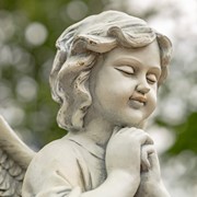Zaer Ltd International 39" Tall Magnesium Angel Statue Praying in Antique White "Taylor" ZR341339-AW View 2