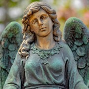 Zaer Ltd International Pre-Order: 37" T Magnesium Angel Statue and Birdbath in Antique Bronze "Muriel" ZR253037-BZ View 2