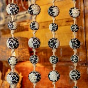 Zaer Ltd. International 74" Long Porcelain Tsugo Ball Garland in Black & White "Chihiro" ZR088213 View 2