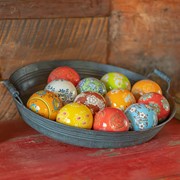 Zaer Ltd International Set of 12 Assorted 4" Ceramic Sailor Balls "Yokohama" - Bright Tones ZR088201 View 2