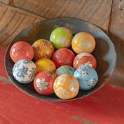 Zaer Ltd International Set of 12 Assorted 3" Ceramic Sailor Balls "Yokohama" - Bright Tones ZR088200 View 2