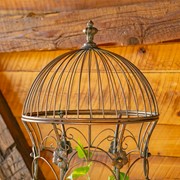 Zaer Ltd. International Pre-Order: Set/2 Hourglass Shaped Birdcage Plant Stands in Bronze "London 1820" ZR200527-BZ View 2