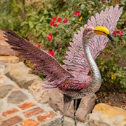Zaer Ltd. International Set of 4 Metallic Pink Flamingo Garden Figurines in Assorted Styles ZR218218-SET View 2