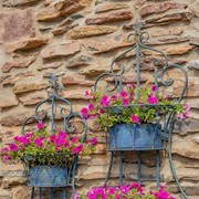Zaer Ltd. International Set of 2 Dual Wall Hanging Iron Basket Planters in Cobalt Blue "Copenhagen 1843" ZR200536-BL View 2