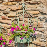 Zaer Ltd. International Set of Dual Wall Hanging Iron Basket Planters in Frosted Green "Copenhagen 1843" ZR200536-GR View 2