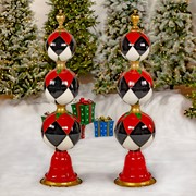 Zaer Ltd. International 5.5ft. Tall Stacked Ornament Tower Decorative Christmas Display in Argyle Print ZR220422 View 2