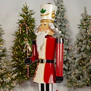 Zaer Ltd International Pre-Order: 65"T. Standing Iron Nutcracker with Candy Cane & Lights "Christopher" ZR220430 View 2
