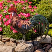 Zaer Ltd. International 29" Tall Painted Iron Rooster Decoration "Felix" ZR220903 View 2