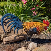 Zaer Ltd. International 21.25" Tall Painted Iron Rooster Decoration "Maxwell" ZR220905 View 2