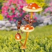 Zaer Ltd International Pre-Order: Set of 6 Assorted Friendly Frogs on Iron Mushroom Garden Stakes ZR652407-SET View 2