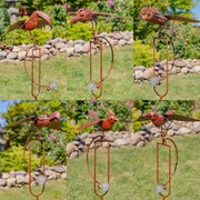 Zaer Ltd. International Set of 6 Assorted Flying Bird Iron Rusty Rocking Stakes ZR183055-SET View 2