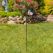 Zaer Ltd International 46.75" Tall Iron Garden Stake with Hummingbird and Rain Gauge "Skye" ZR120340 View 2