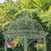 Zaer Ltd. International 13ft. Tall Round Iron Garden Gazebo in Antique Green "Bella Rosa" ZR633730-GR View 2