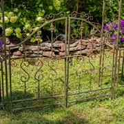 Zaer Ltd. International 96" Tall Garden Gate Archway with 2 Side Plant Stands in Ant. Bronze "Genevieve" ZR135980-BZ View 2