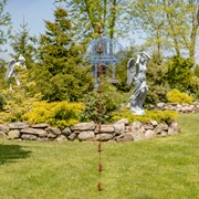 Zaer Ltd International 76.5" Long Iron Mushroom Rain Chain in Antique Rust ZR156130-AR View 2