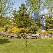 Zaer Ltd International 78" Long Iron Flower Rain Chain in Antique Rust ZR156150-AR View 2