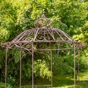 Zaer Ltd. International 10ft. Tall Round Iron Gazebo with Side Walls in Antique Bronze "Tatiana" ZR161596-BZ View 2