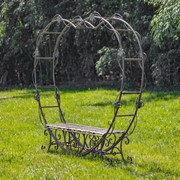 Zaer Ltd. International 6.8ft. Tall Heart-Shaped Iron Bench in Antique Bronze "Amore" ZR230422-BZ View 2