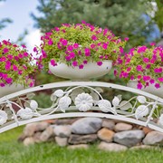 Zaer Ltd. International Pre-Order: 6.6ft. Long Bridge-Like Iron Plant Stand in Antique White "Stockholm" ZR230421-AW View 2