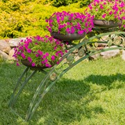 Zaer Ltd. International Pre-Order: 6.6ft. Long Bridge-Like Iron Plant Stand in Antique Green "Stockholm" ZR230421-GR View 2