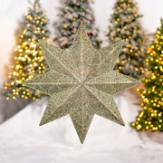 Zaer Ltd International Set of 5 Hanging 3D 8-Point Decorative Metal Stars in Asst Sizes "Asterismos" ZR233024-SET View 2