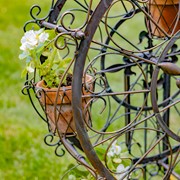 Zaer Ltd International 38" Tall Ferris Wheel Plant Stand with Six Baskets in Ant Bronze "Medellín 1972" ZR163750-BZ View 2