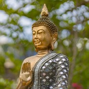 Zaer Ltd International 17.3" Tall Polyresin Preaching Buddha Statue with Diamond Mirror Accents ZR920301 View 2