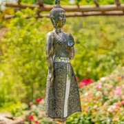 Zaer Ltd International 37.8" Tall Frosted Silver Standing Polyresin Buddha Statue ZR920202 View 2