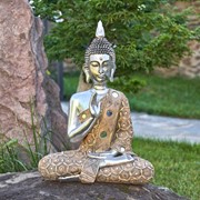 Zaer Ltd International 16" Tall Polyresin Preaching Tibetan Buddha in the Vitarka Mudra ZR920801 View 2