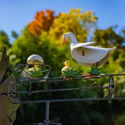 Zaer Ltd International 59.8" Tall Iron Windmill with Mother Duck & Hatchlings on Weather Vane ZR548542 View 2