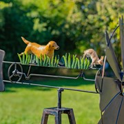 Zaer Ltd International 59.8" Tall Iron Windmill with Dog Chasing Rabbit on Weather Vane ZR548543 View 2
