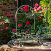 Zaer Ltd. International Set of 2 Freestanding Garden Baskets in Verdi Green "Stephania" ZR220714-VG View 2