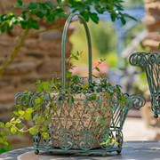 Zaer Ltd. International Set of 3 Decorative Metal Wire Garden Baskets in Verdi Green "Stephania" ZR220402-VG View 2