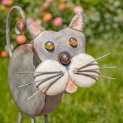 Zaer Ltd. International 18" Tall Hand Painted Iron Cat Decoration with Bobblehead "Stacy" ZR200418 View 2