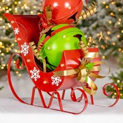 Zaer Ltd International 44" Tall Iron Christmas Sleigh with Giant Jingle Bells - Medium ZR220496 View 2