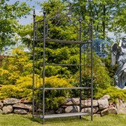 Zaer Ltd. International 7.5ft Tall Four Tier Standing Iron Shelf in Antique Black "Stephania" ZR220311-BK View 2
