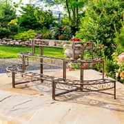 Zaer Ltd International Three Tier Metal Riser Plant Stand Display in Antique Bronze "Stephania" ZR220414-BZ View 2