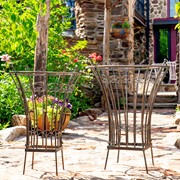 Zaer Ltd. International Set of 2 Round Iron Trellis Garden Stands in Antique Bronze "Stephania" ZR220416-BZ View 2