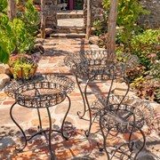 Zaer Ltd. International Set of 3 Round Iron Wire Basket Plant Stands in Antique Bronze "London 1820" ZR220392-BZ View 2