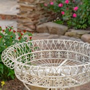 Zaer Ltd. International Set of 2 Round Plant Stands with Decorative Baskets in White "Copenhagen 1843" ZR220407-AW View 2
