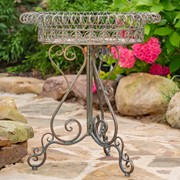 Zaer Ltd. International Set of 2 Round Plant Stands with Decorative Basket in Bronze "Copenhagen 1843" ZR220407-BZ View 2