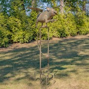 Zaer Ltd International 6.5ft. Tall Rustic Flying Bronze Pig Iron Rocking Stake "Khrysaor" ZR206330-BZ View 2