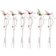Zaer Ltd International Set of 6 Assorted Colorful Metal Rocking Bird Garden Stakes ZR208700-SET View 2